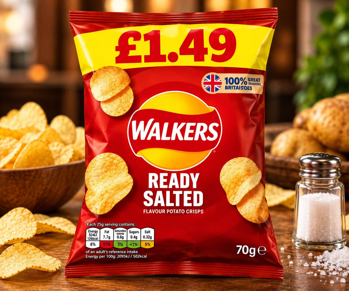 WALKERS READY SALTED 18*70GMS