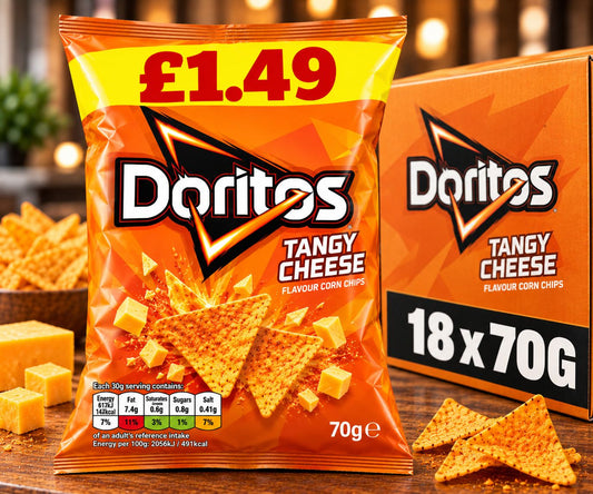 DORITOS TANGY CHEESE 18*70 GMS
