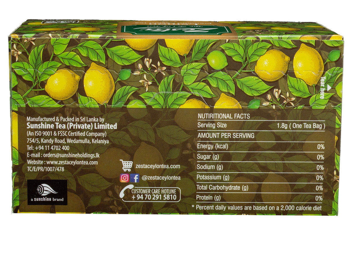 LEMON FLAVOURED BLACK TEA – 25 TEA BAGS