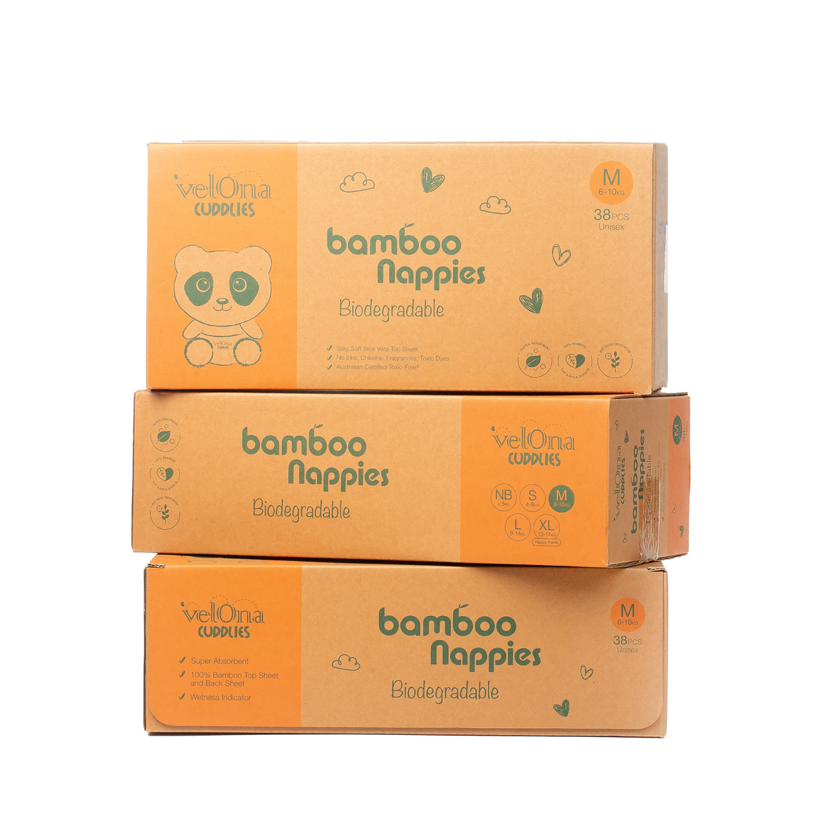 Super Premium Bamboo Diapers - M
