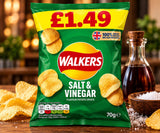 WALKERS SALT AND VINEGAR 18*70GMS