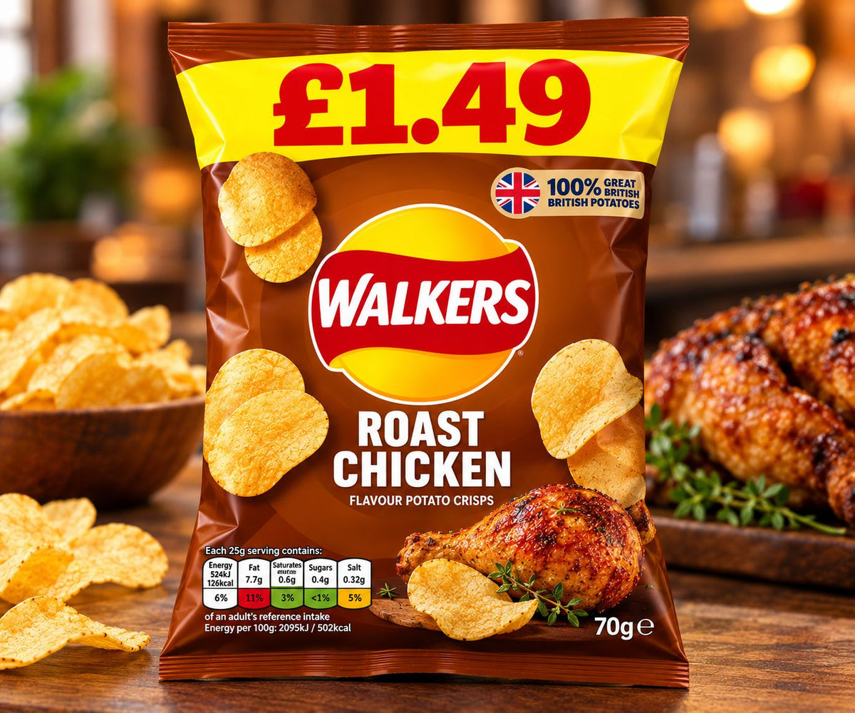 WALKERS ROAST CHICKEN 18*70 GMS