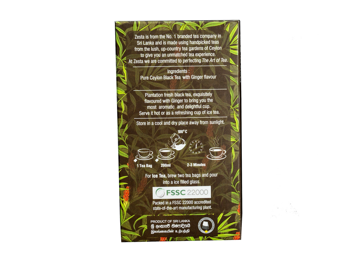 GINGER FLAVOURED BLACK TEA – 20 TEA BAGS