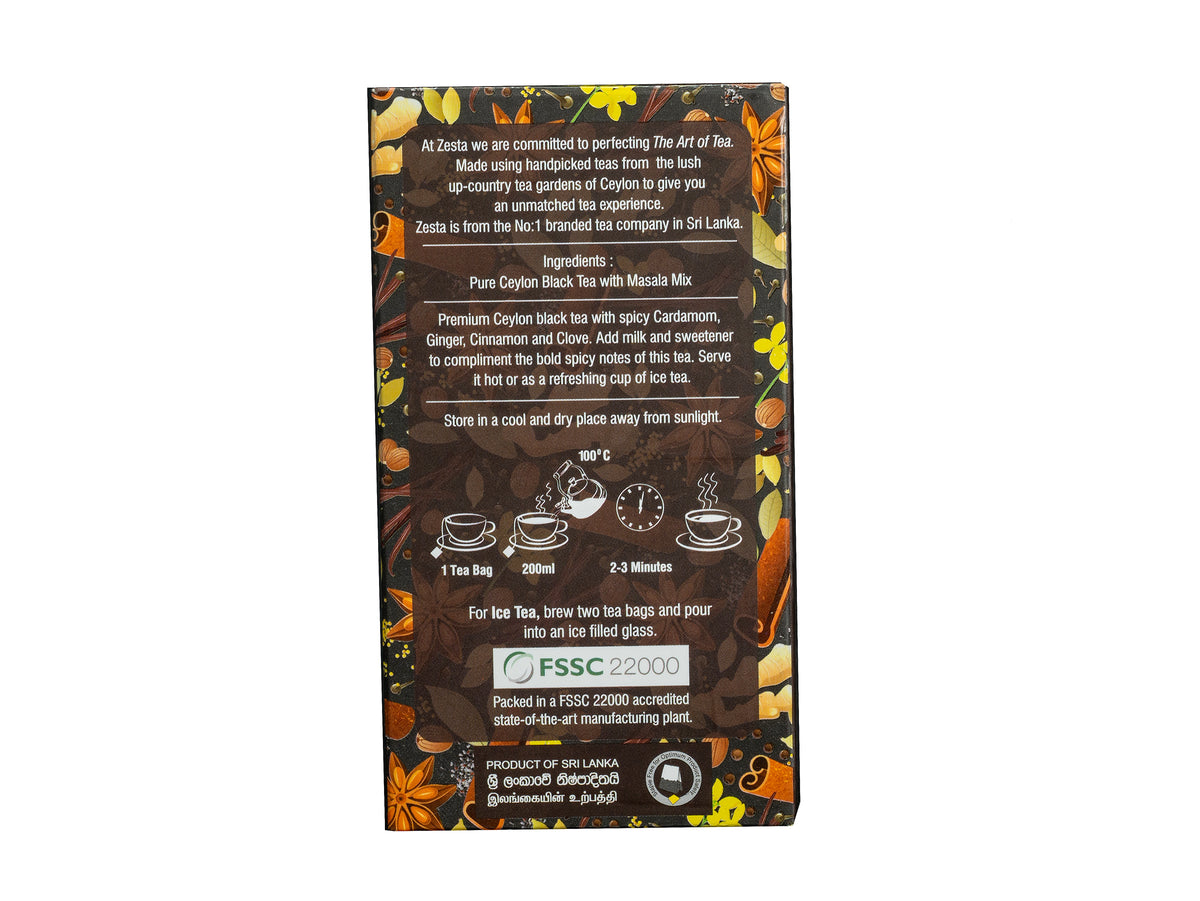 MASALA CHAI FLAVOURED BLACK TEA – 25 TEA BAGS