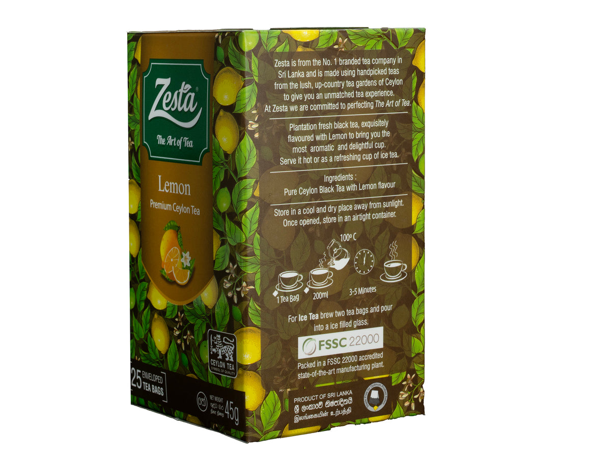 LEMON FLAVOURED BLACK TEA – 25 TEA BAGS
