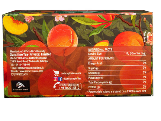 PEACH FLAVOURED BLACK TEA – 25 TEA BAGS