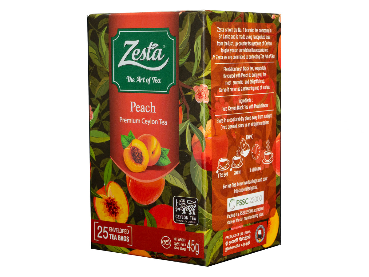 PEACH FLAVOURED BLACK TEA – 25 TEA BAGS