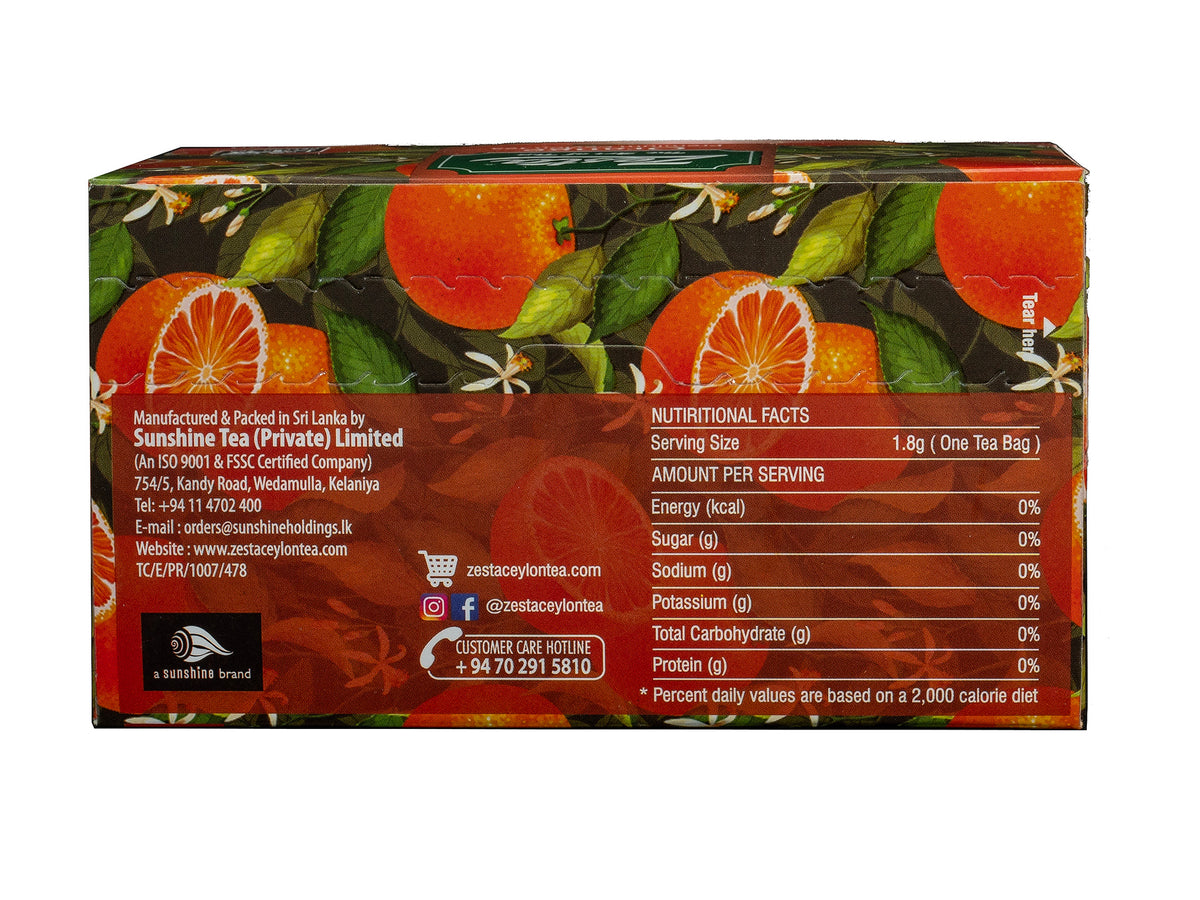 ORANGE FLAVOURED BLACK TEA – 25 TEA BAGS