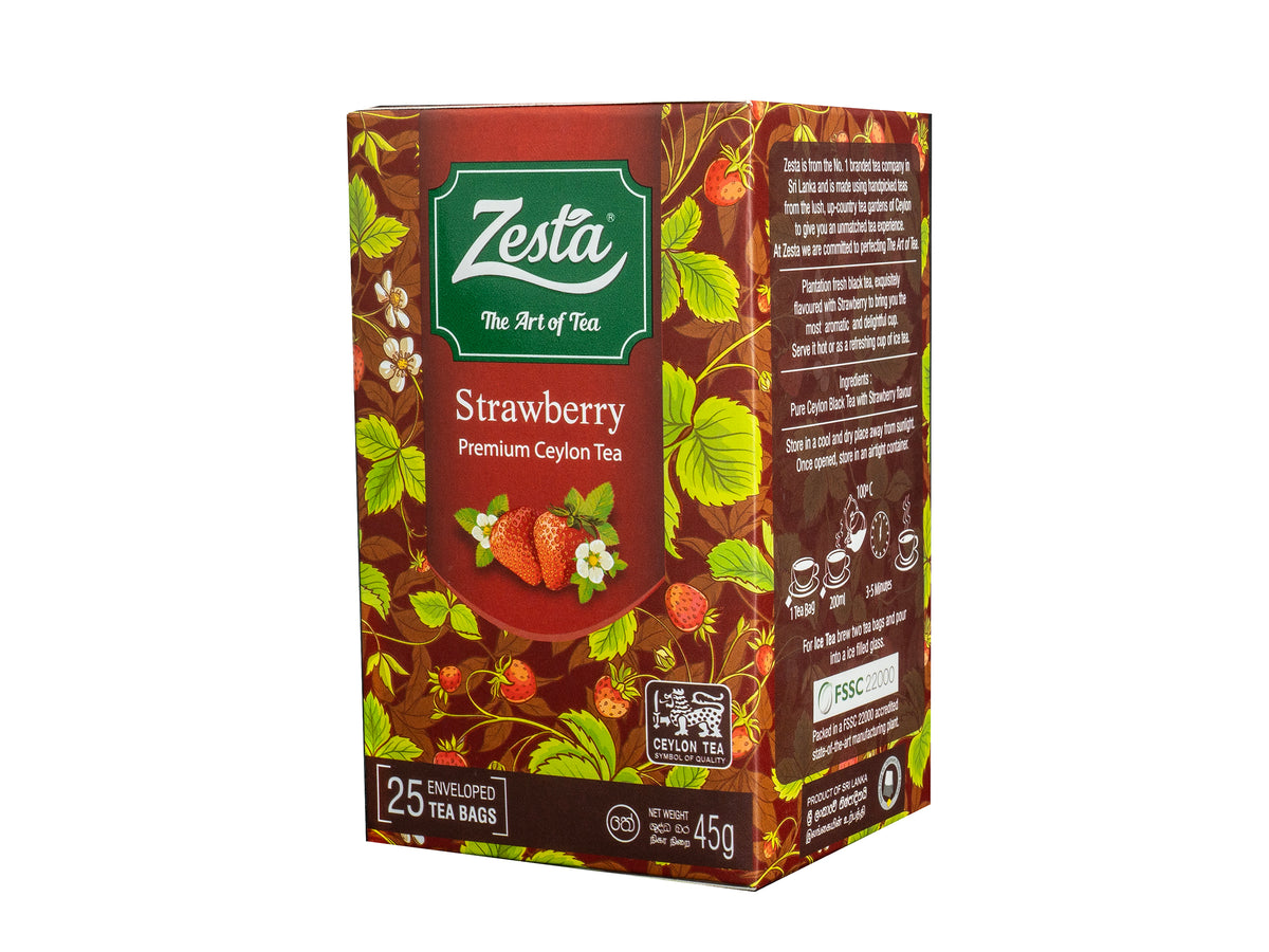 STRAWBERRY FLAVOURED BLACK TEA – 25 TEA BAGS