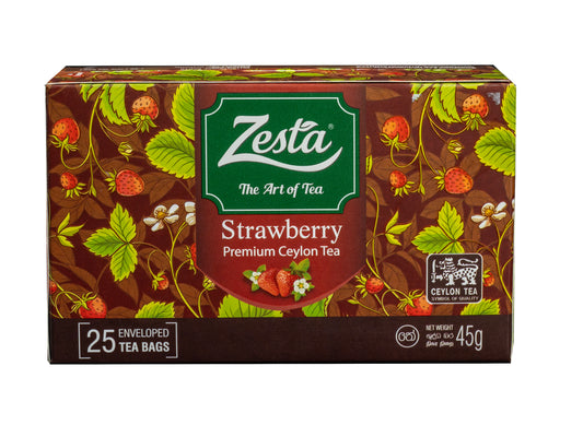 STRAWBERRY FLAVOURED BLACK TEA – 25 TEA BAGS
